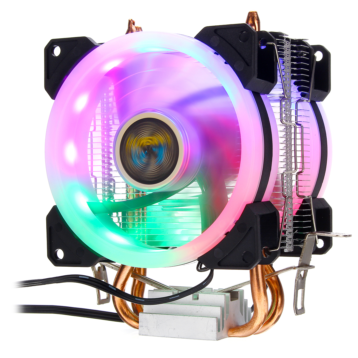 

Aurora CPU Cooler RGB Cooling Fan 4Pin For Intel LGA 775 1150 1151 1155 1156 1366 AMD