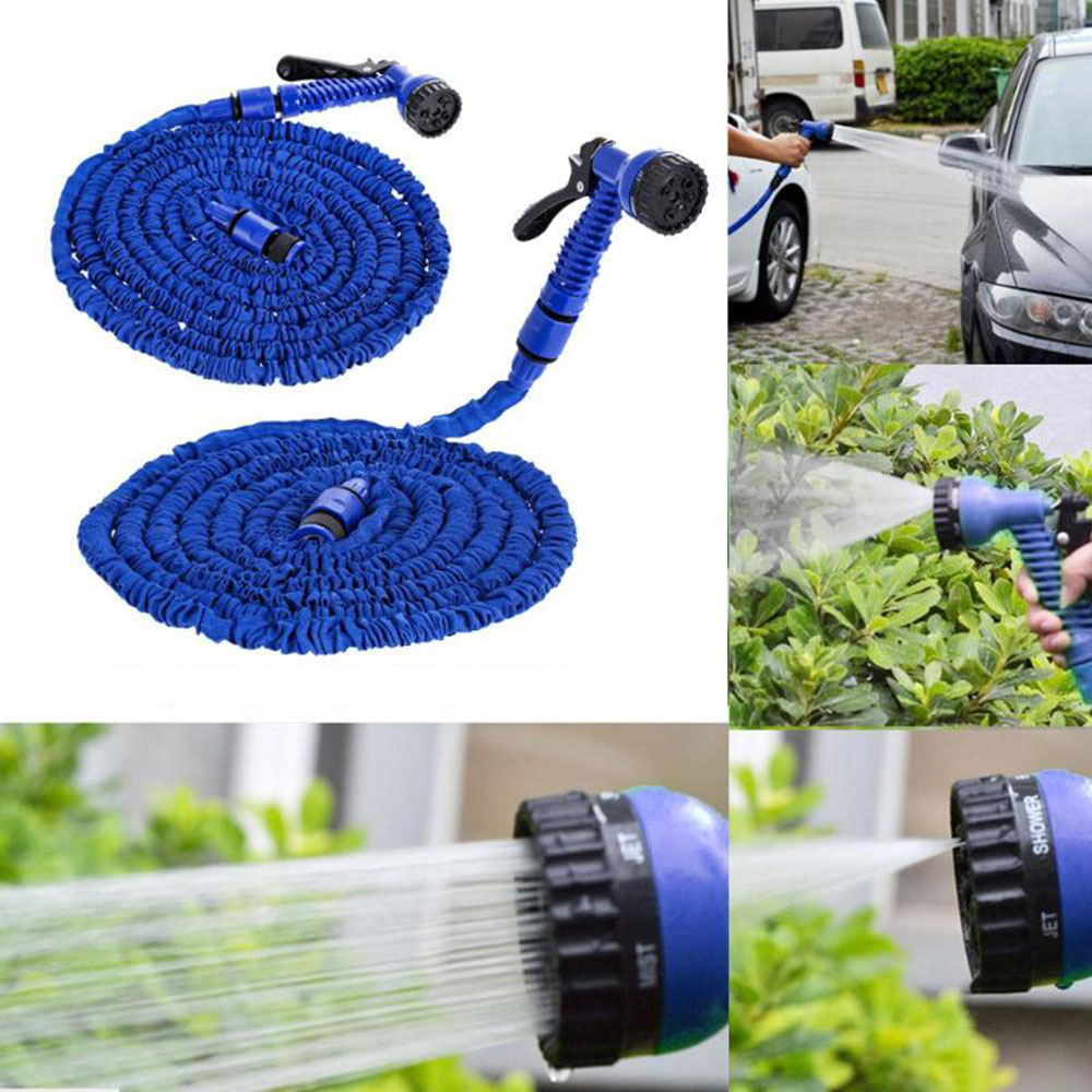 

25-200FT EU/US Standard Expandable Magic Blue Flexible Garden Water Hose Car Hose Pipe Connectors Plastic Hose Garden Wa