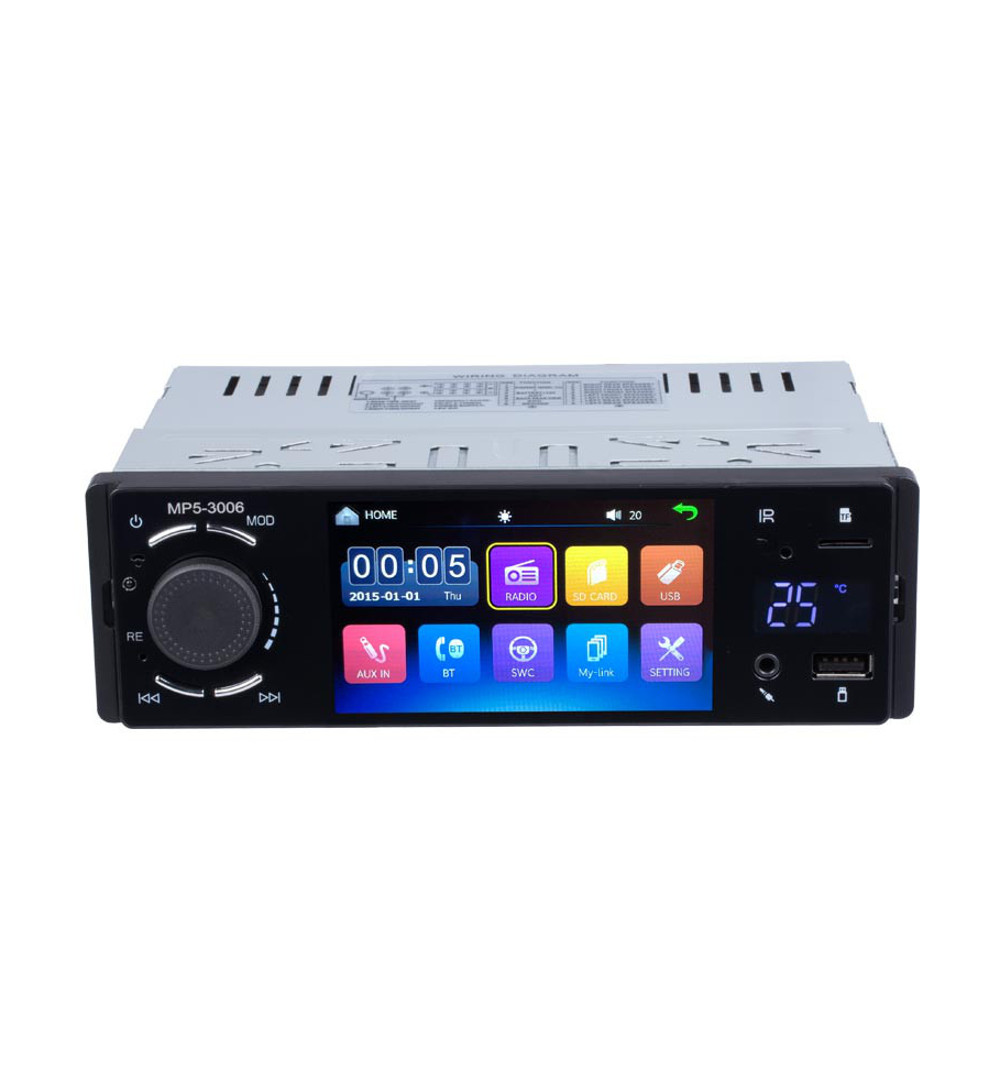 

3006 4.1 Inch 1 Din Autoradio Car Radio Touch Screen MP5 Player bluetooth FM AUX USB TF Support Rear View Carema