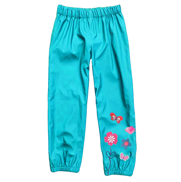 

Kids Outdoor Rain Pants Waterproof Windproof Boys Girls Flower Pants For 2-9 Years