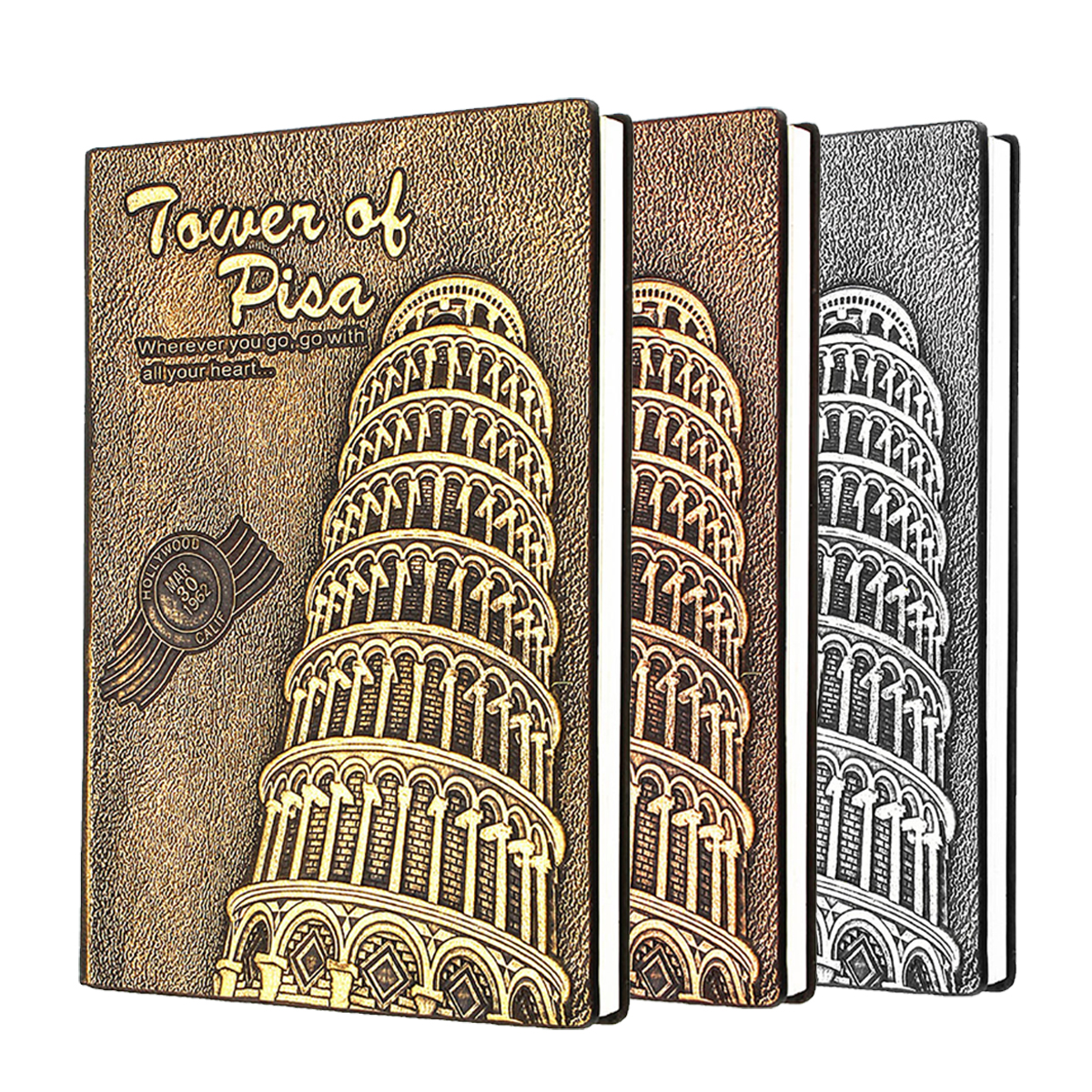 

Leaning Tower of Pisa Diary Book Vintage Leather Fashion Notebook Lined Paper 128 Sheets 256 Pages