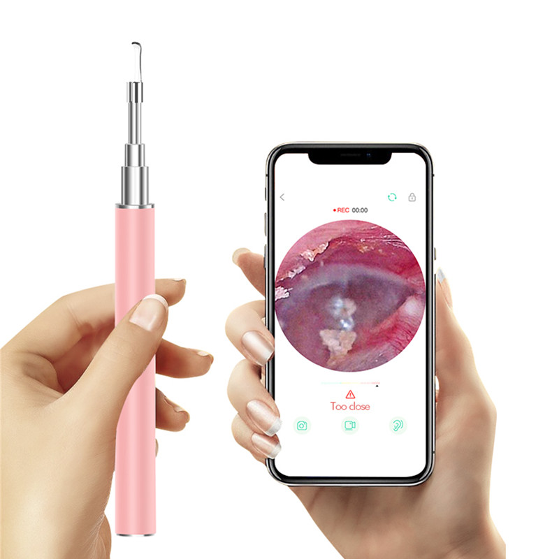 Timesiso In Ear Cleaning Endoscopes Spoon Mini Cameras Ear Picker Ear Wax Removal Visual Ear Spoon Mouth Nose Otoscope S