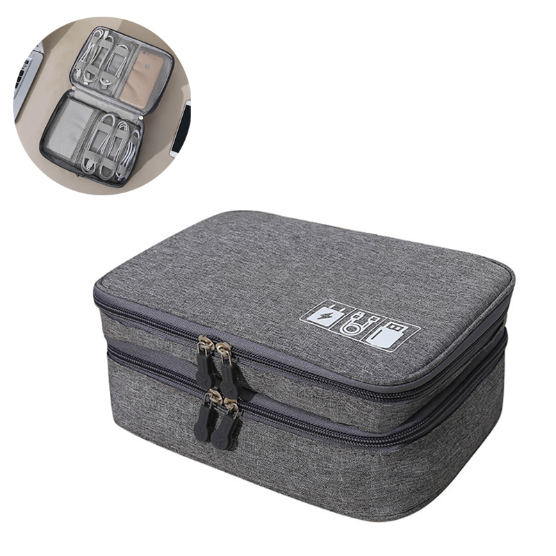 

Double Layer Waterproof Digital Bag Data Line Headphone Charger Storage Bag Organizer