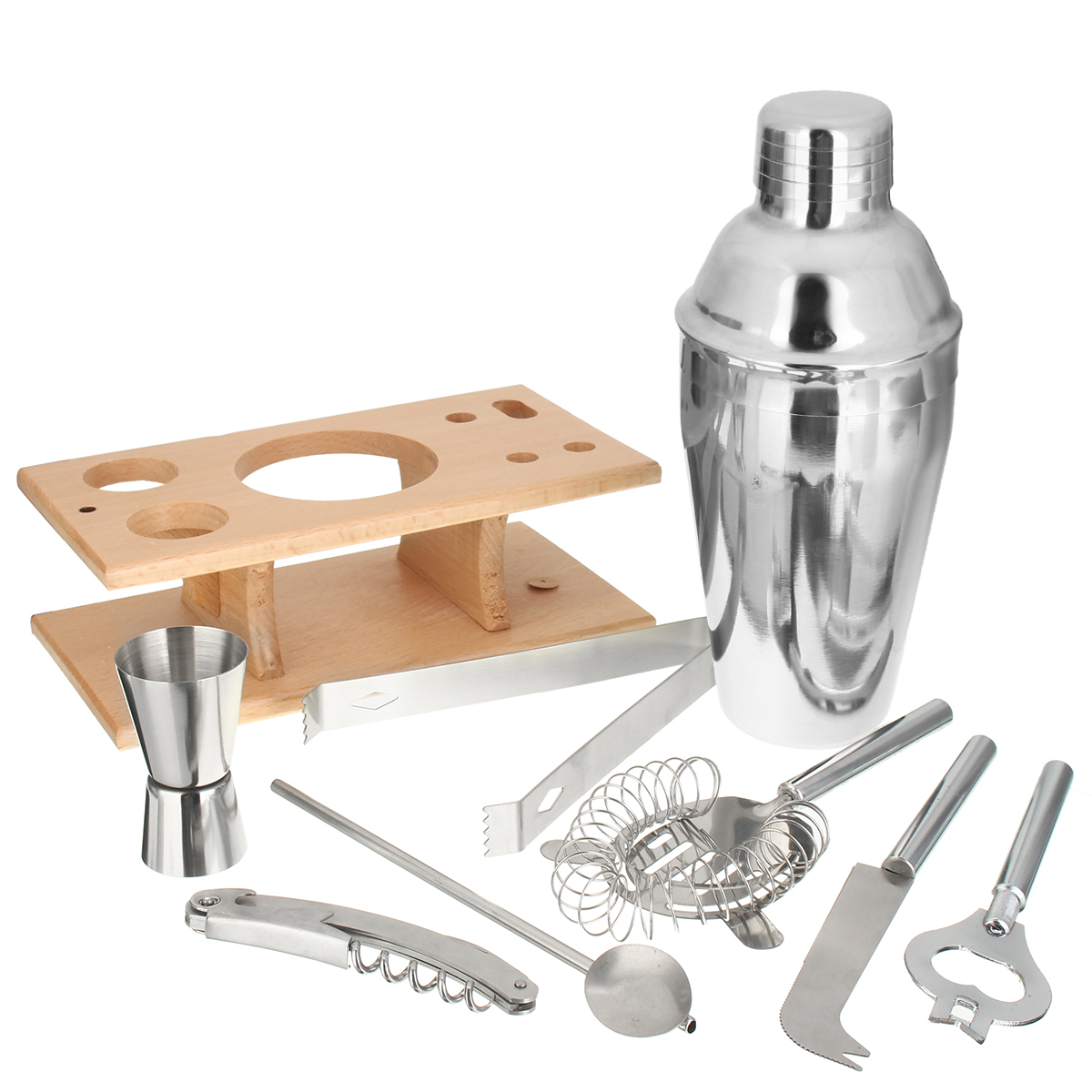 Stainless Steel Cocktail Shaker Mixer Drink Bartender Martini Bar Set Tool Kit 11