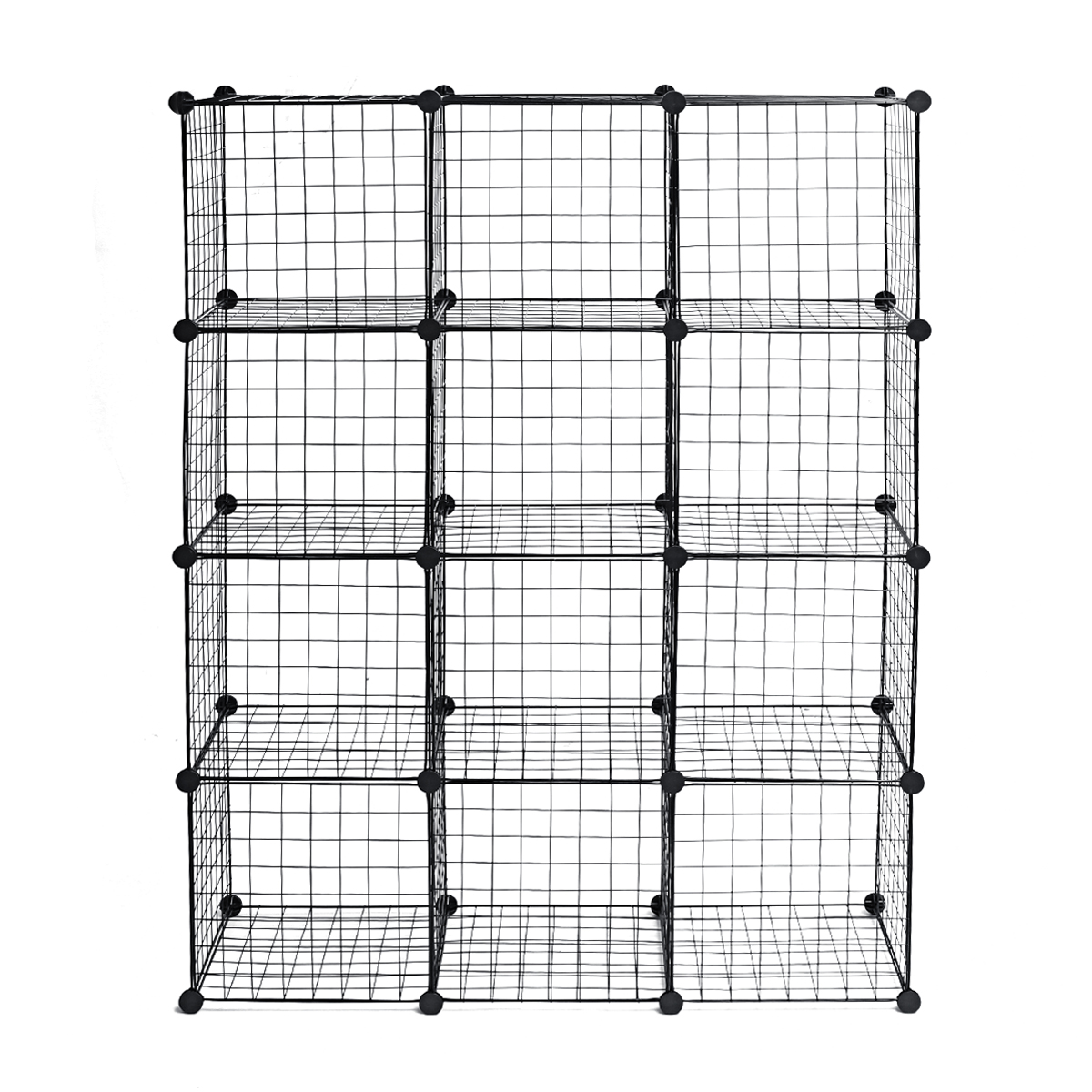 

12-Cube Storage Shelves Closet Organizer Kitchen Storage Stackable Rack Metal Grid Wire Home