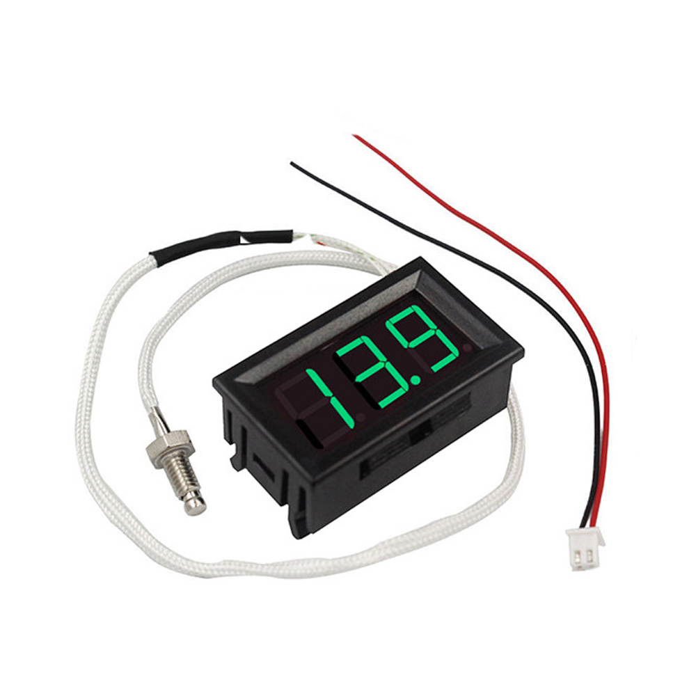 

3шт XH-B310 Цифровой Трубка Зеленый LED Дисплей Термометр 12В Измеритель температуры K-тип M6 Тестер Термопары с Нитью -