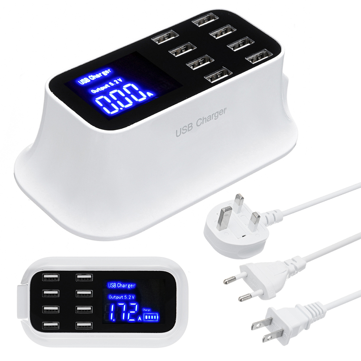 8A 8 Ports USB Fast Charging Smart Battery Charger HUB For Phone 5