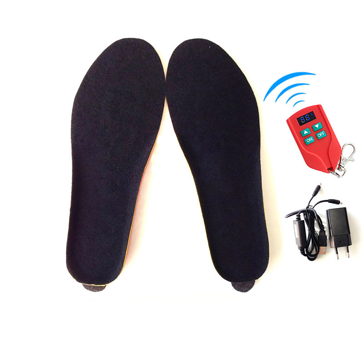 2000mAh Rechargeable Battery Wireless Heated Insole Winter Portable Shoe Boot Foot Warmer 41-46 Code от Banggood WW