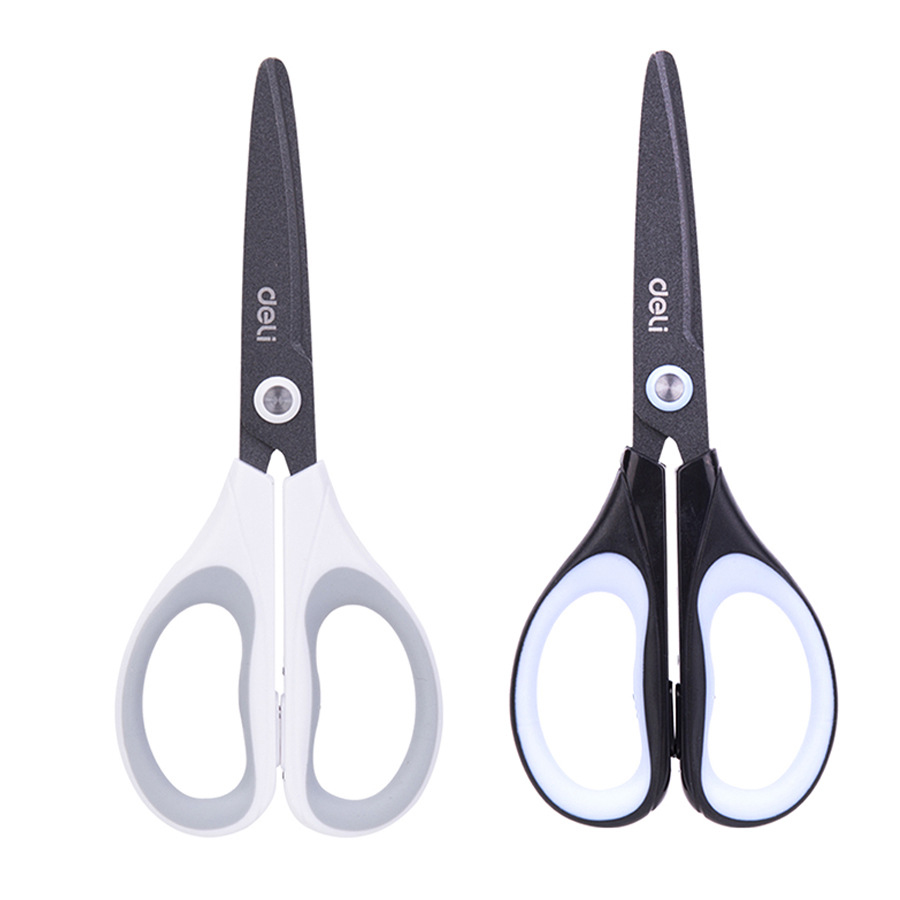 

Deli 6055 Soft-touch Scissors Alloy Stainless Steel Cutter Home Office Hand Craft Scissors Cutting Tools
