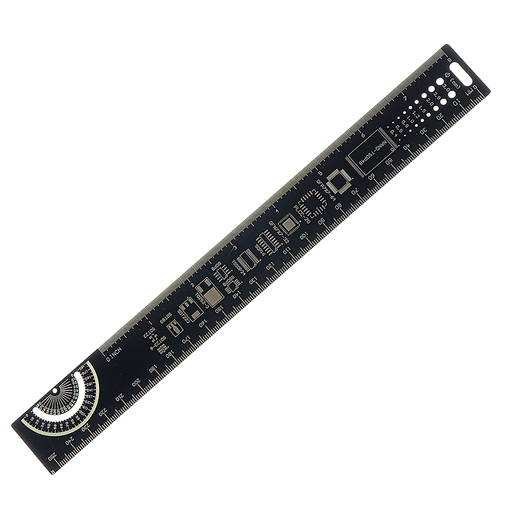

10pcs 25CM PCB Ruler For Electronic Engineers Measuring Tool PCB Reference Ruler Chip IC SMD Diode Transistor Package Electronic