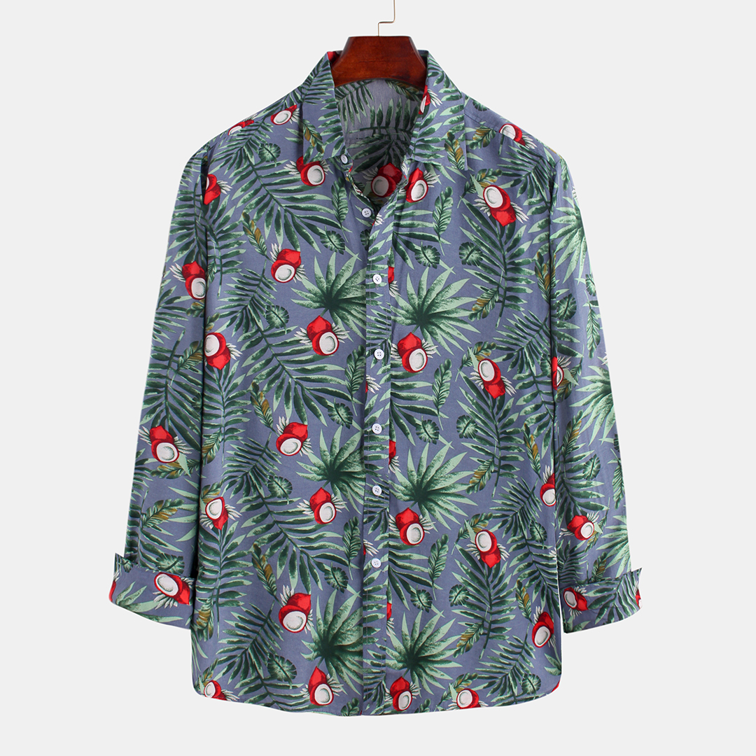 

Fashion Fruit Watermelon Printing Long Sleeve Casual Shirts