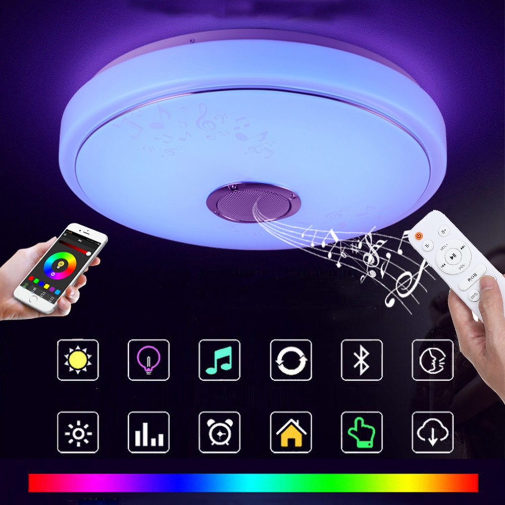 

36W Modern RGB 60 LED Ceiling Light bluetooth Speaker Lamp APP Remote Control
