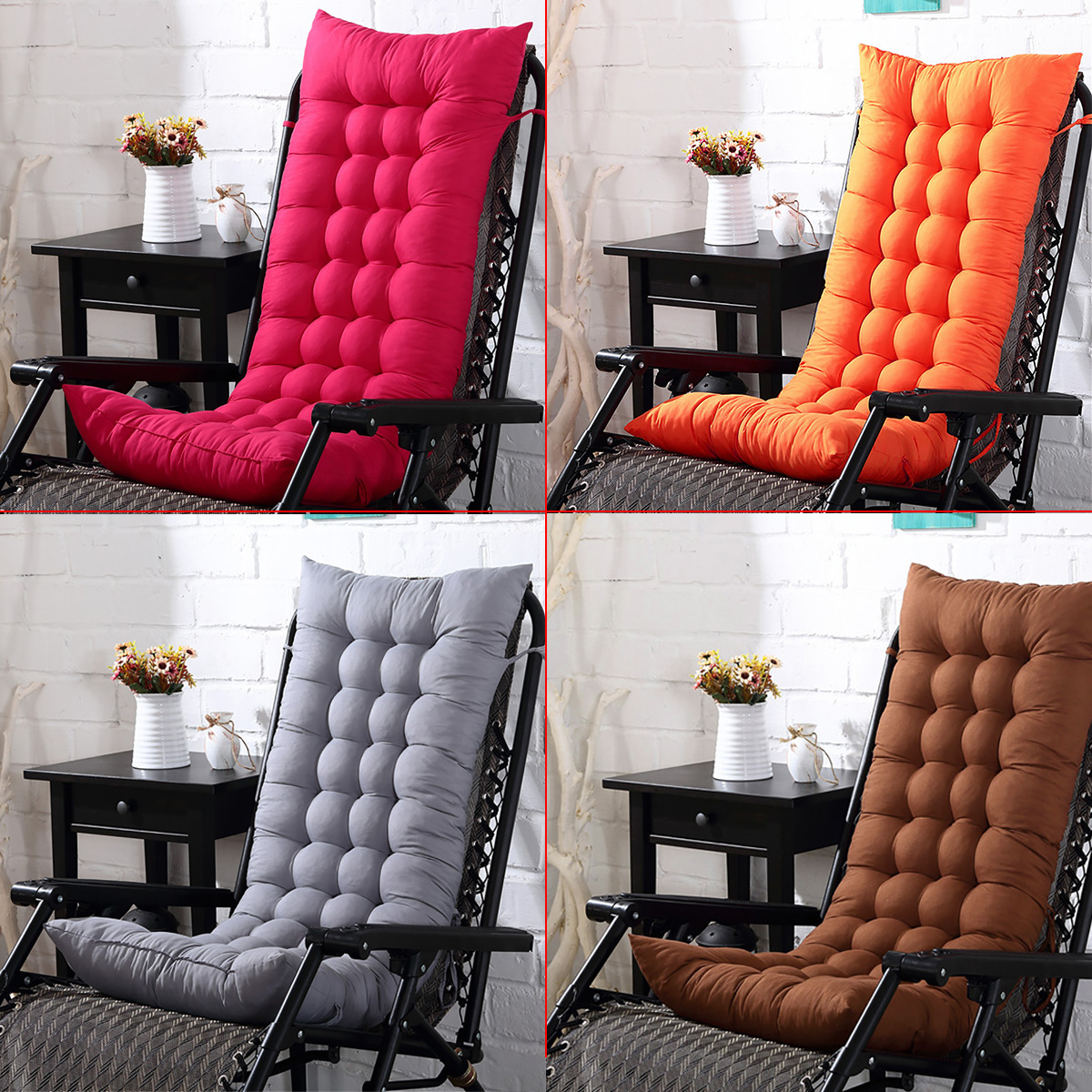 Lounger Pads Chair Seat Cushion Sofa Cushions Comfortable Supple Polyester Fiber Back 2