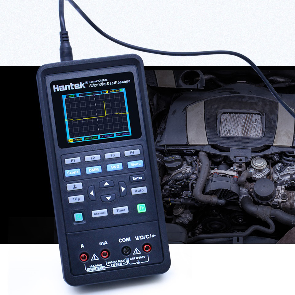 

Hantek 2D82 AUTO Digital Oscilloscope Multimeter 4 in1 2 Channels 80MHz Signal Source Automotive Diagnostic 250MSa/s