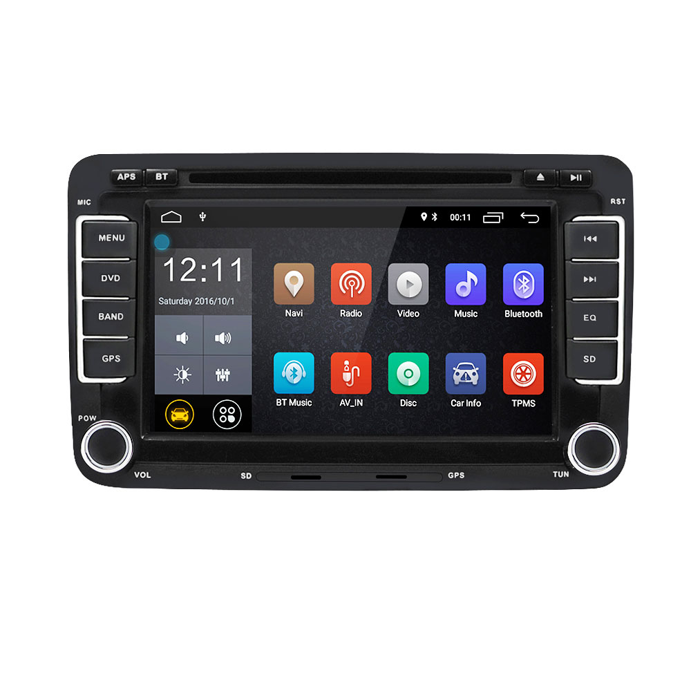 

7 inch 2 DIN for Android Car Stereo DVD Radio Player Quad Core 1G+16G Touch Screen GPS Wifi bluetooth for VW Passat Golf Jetta Seat Skoda