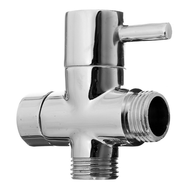 

Brass 1/2" Bathroom Shower Faucet T Connector Ceramic Cartridge 3 Way Plating Diverter Toilet Bidet Shattaf Tap Valve