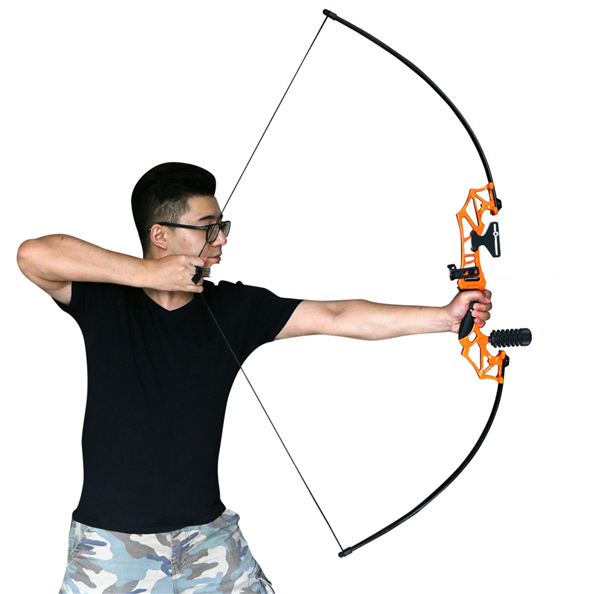

54'' 30-40lbs Archery Bow Straight Long Bow Compound Hunting Shooting Practice Takedown Bow Stand
