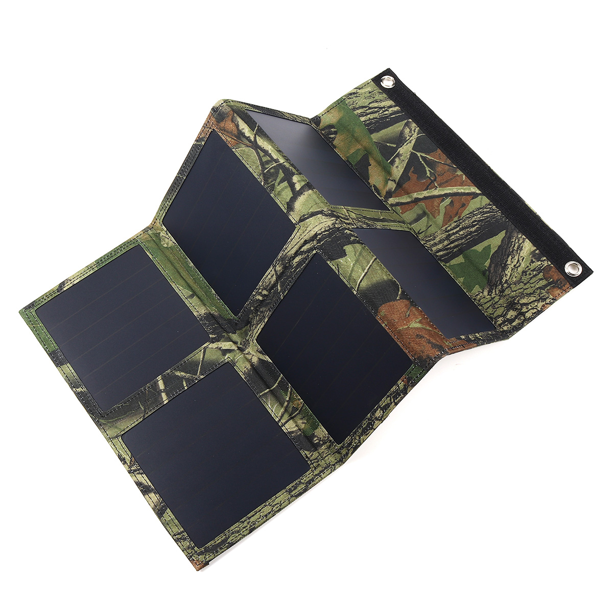 

25W 5V Foldable Solar Panel Charger Solar Power Bank Dual USB Camouflage Backpack Camping Hiking for Huawei iPhone Samsung
