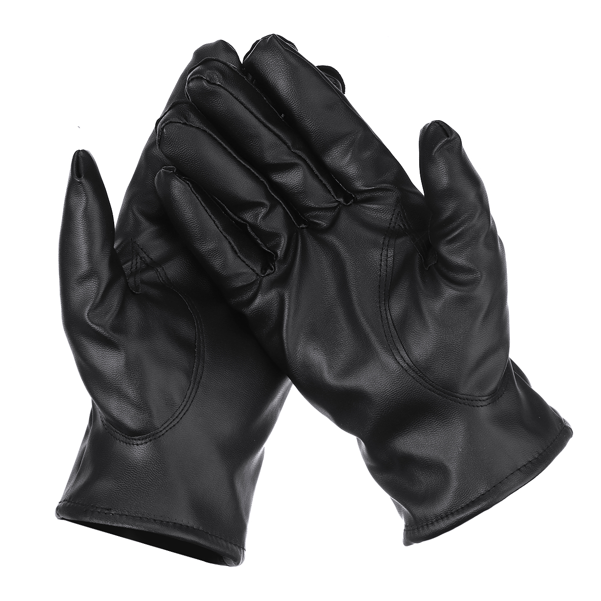 

Thermal Leather Gloves Men Winter Warm Touch Screen Driving Gloves Black