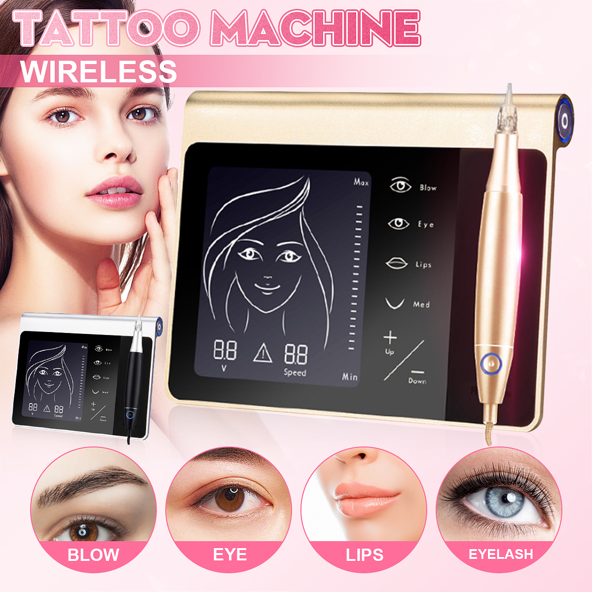 

Permanent Makeup MTS Machine & Tattoo Digital Eyebrow Lip Eyeliner Microblading