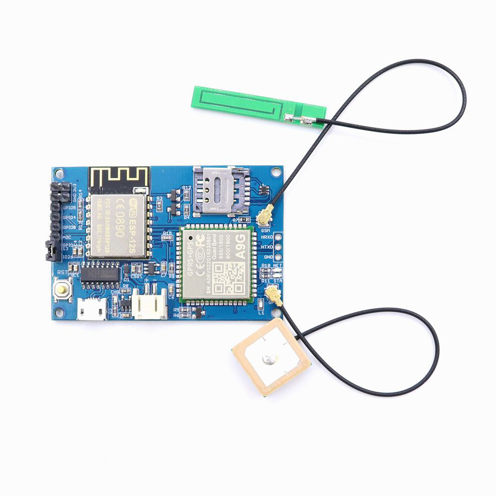 

ESP8266 ESP-12S A9G GSM GPRS+GPS IOT Node Development Board Module with All in One WiFi Cellular GPS Tracking Module Geekcreit for Arduino - products that work with official Arduino boards