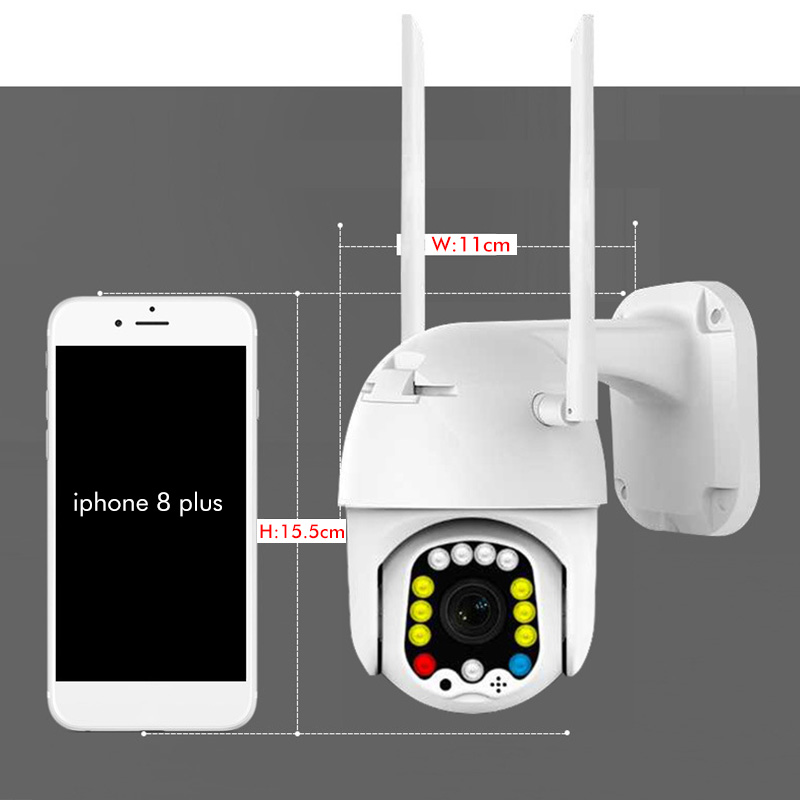 Bakeey 13 LED 1080P Full Color Night Vision PTZ 2MP Outdoor Smart WIFI IP Camera IP66 Waterproof Movement Detection Alarm Two-way Audio Dome Monitor 13
