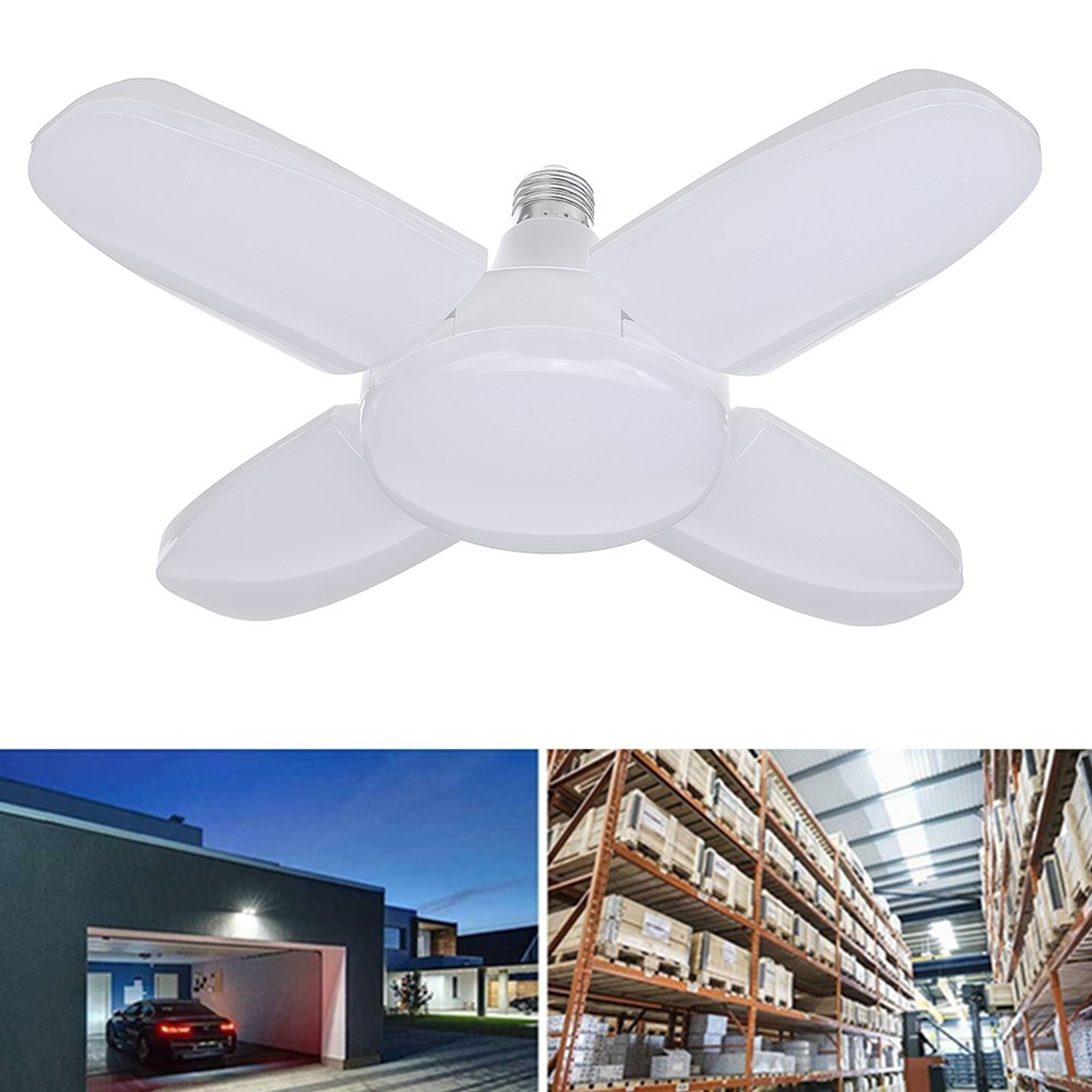 

AC220V 60W Pure White Adjustable E27 LED Deformable Garage Shop Light Bulb for Warehouse Basement