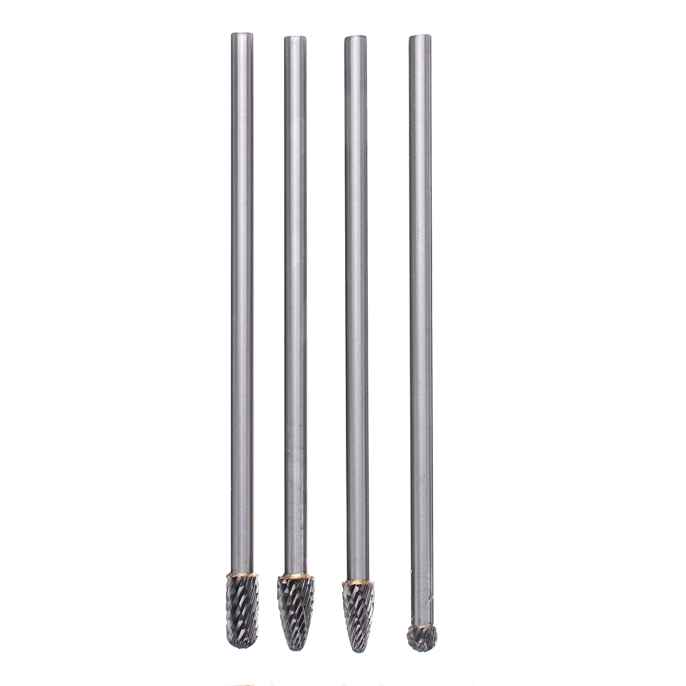 Drillpro 4Pcs 150-160mm Tungsten Carbide Rotary Burr Set 1/4 Inch Shank for Die Grinder Drill DIY Woodworking Metal Carving Polishing Engraving Drilli 10