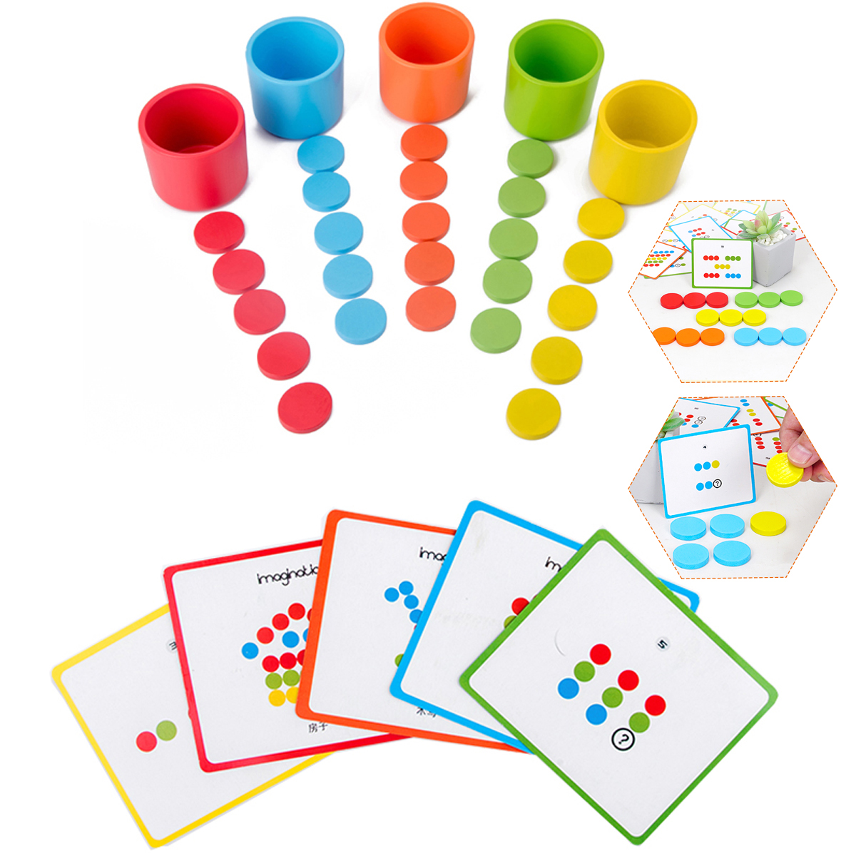 

Montessori Wooden Color Classification Matching Toys Sets Kids Early Education