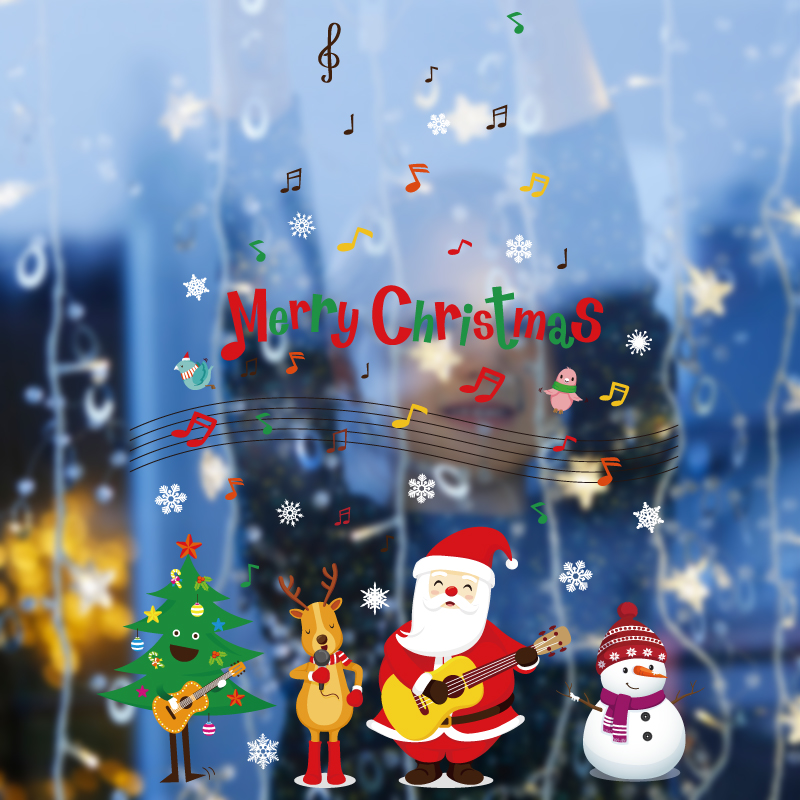 

Miico SK9247 Merry Christmas Cartoon Wall Sticker Removable For Christmas Party Room Decoration