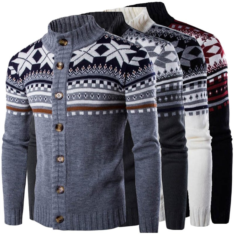 

Mens Winter Sweater Knitwear Knitted Cardigan Coat Thick Jacket Cardigan Outwear