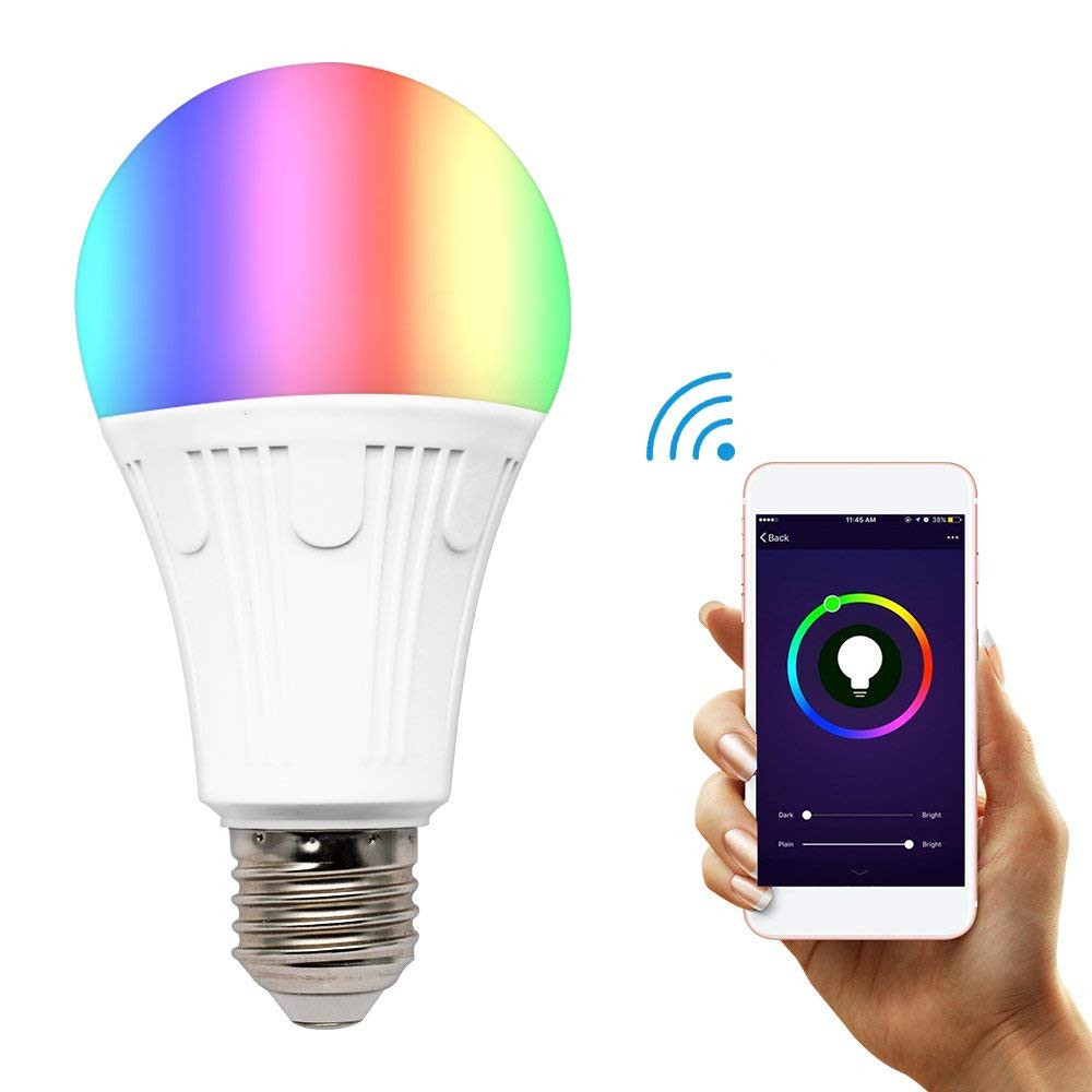 

E27 9W RGB + CCT Smart Светодиодный Лампа Работа с Amazon Alexa IFTTT Главная страница Google AC90-265V