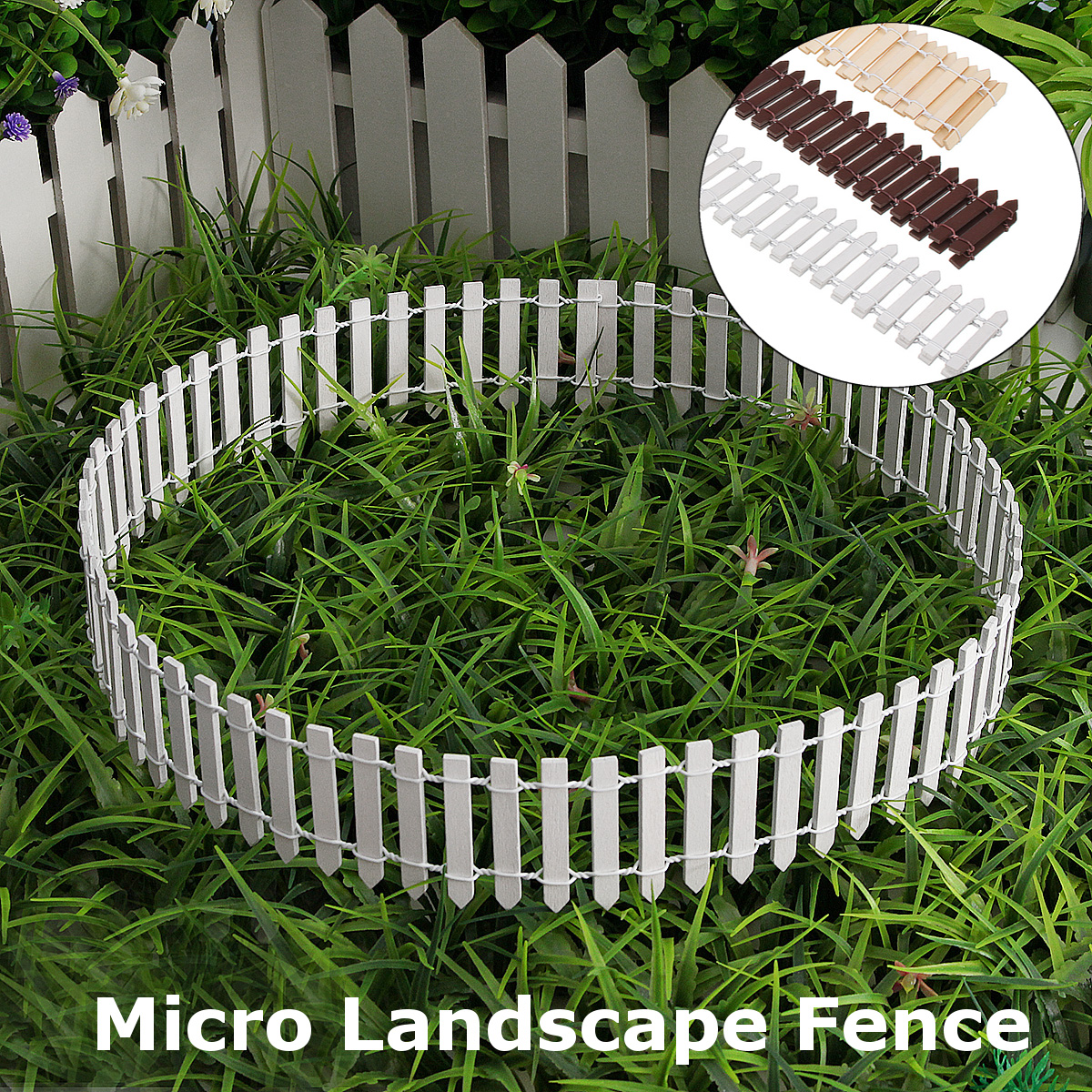 Micro Landscape Wooden Fence Railings Resin Ornament For Home Decoration Crafts