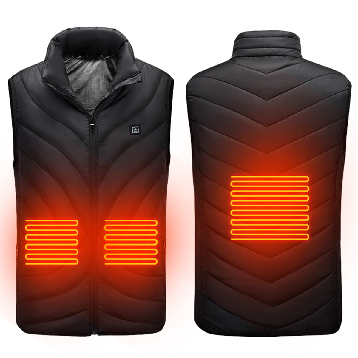 

Red/Black 5V USB Heated Vest Men Winter Electrical Heated Sleeveless Jacket Outdoor Hiking