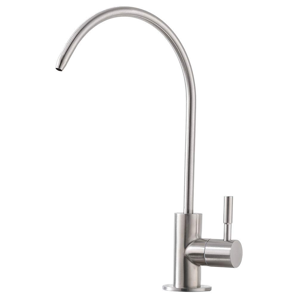 

304 Stainless Steel Reverse Osmosis Faucet 360 Degree High Arc Swivel Spout Drinking Water Filter Single Handle Cold Wat