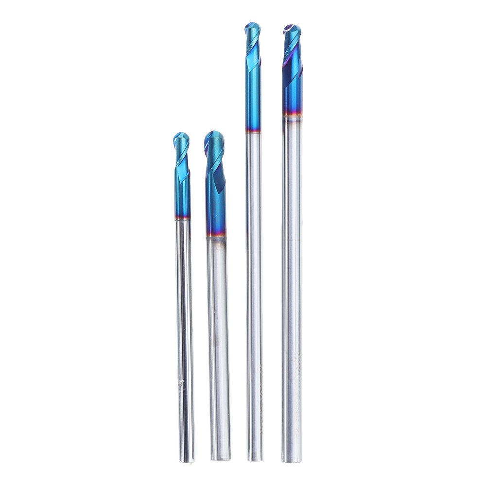 

Drillpro HRC60 2 Flutes R2/R2.5 Spiral Ball Nose End Mill Blue Coated Tungsten Steel CNC Carbide Milling Cutter