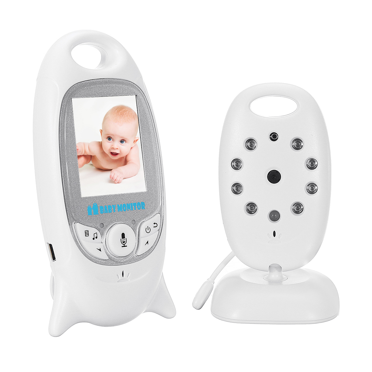 

Wireless Video Baby Monitors Color Security Camera 2 Way Night Vision Infrared LED Temperature Monitoring and 8 Lullaby
