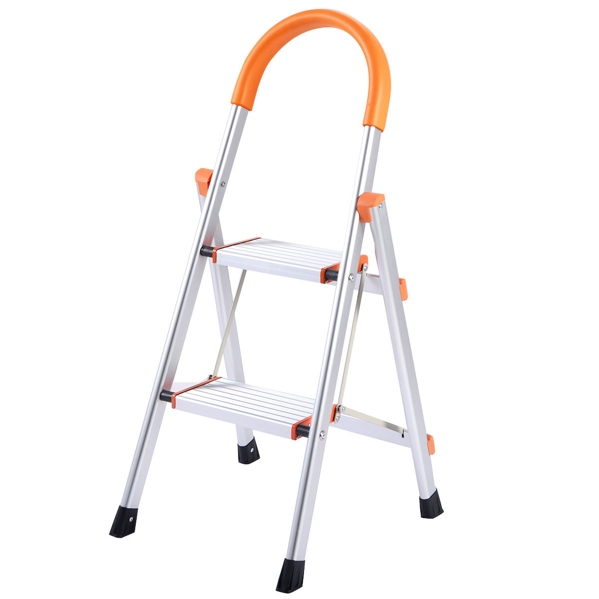 

Portable 2/3/4/5 Steps Ladder Folding Stool Stepladders Aluminium Lightweight Bookshelf Multi Purpose Home Office Tools 330lbs