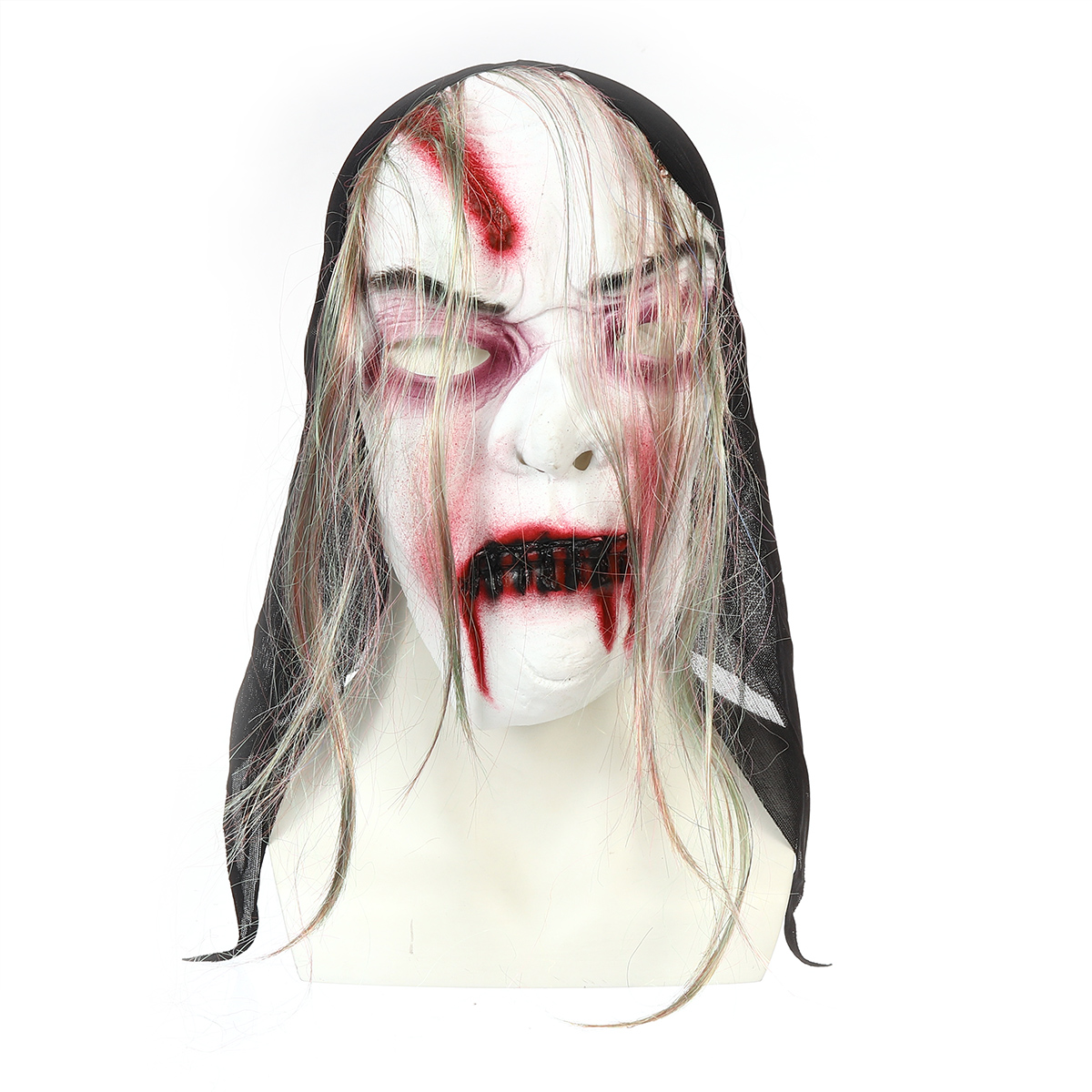 

Scary Ghost Witch Long Hair Halloween Mask Hedging Zombie Realistic Masquerade