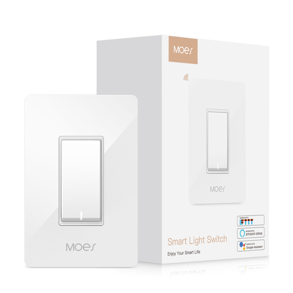 

MoesHouse SS01S US WiFi Smart Light Switch Control by Smart Life/Tuya APP Works with Alexa Google Home for Voice Control