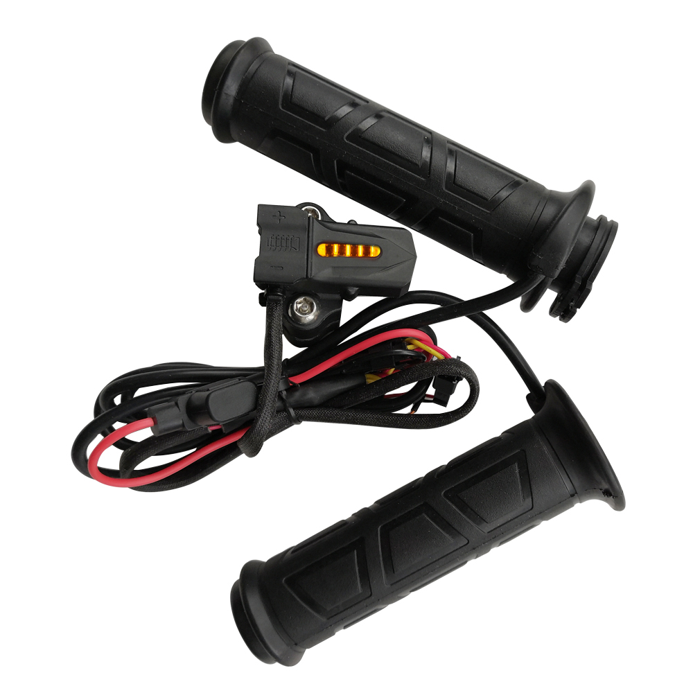 

7/8 Inch 22mm Electric Heated Handlebar Grip LED Indicator Warmers 5 Gear Adjust Temperature Motorcycle Handle Bar Unive