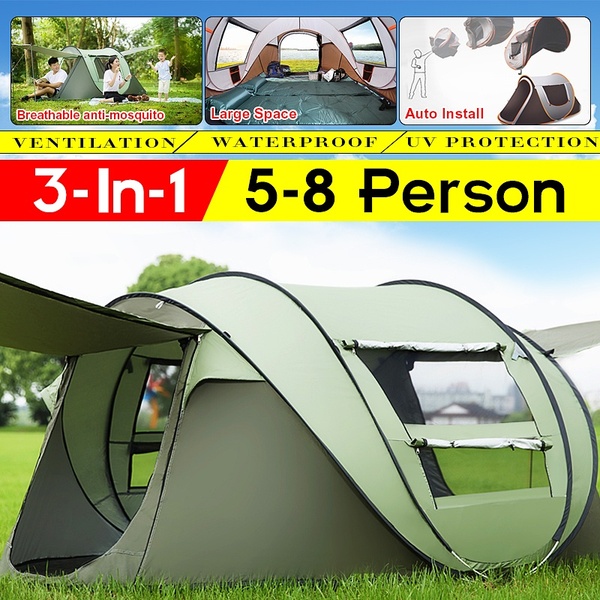 

IPRee® PopUp Tent for 5-8 Person 3 IN 1 Waterproof UV Resistance Large Family Camping Tent Sun Shelters Outdoor 3 Second