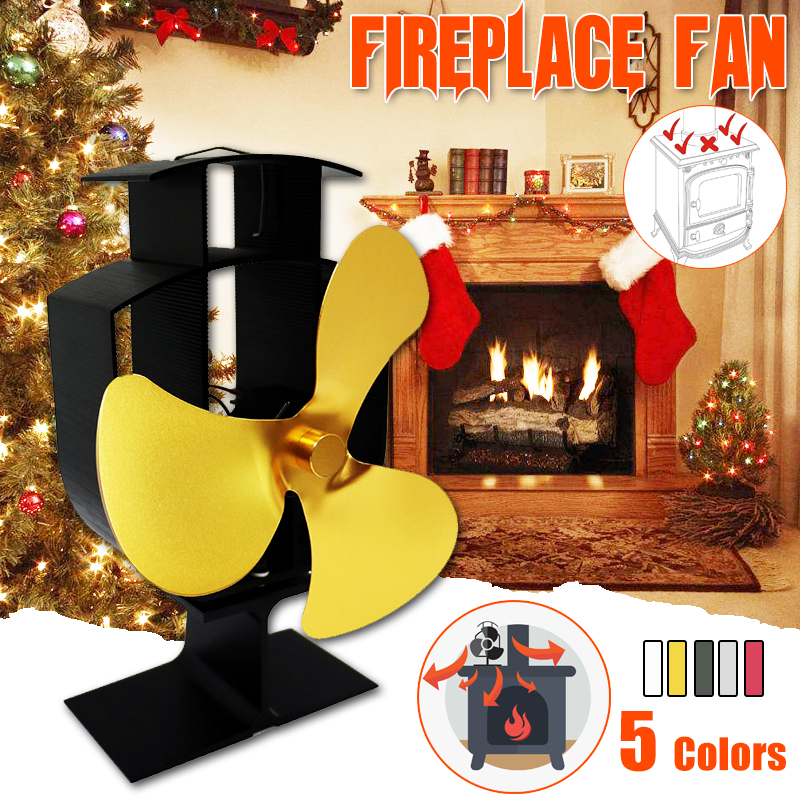 Thermal Power Fan 3-Blade Heat Powered Stove Fan for Wood/Log Burner/Fireplace Eco Friendly