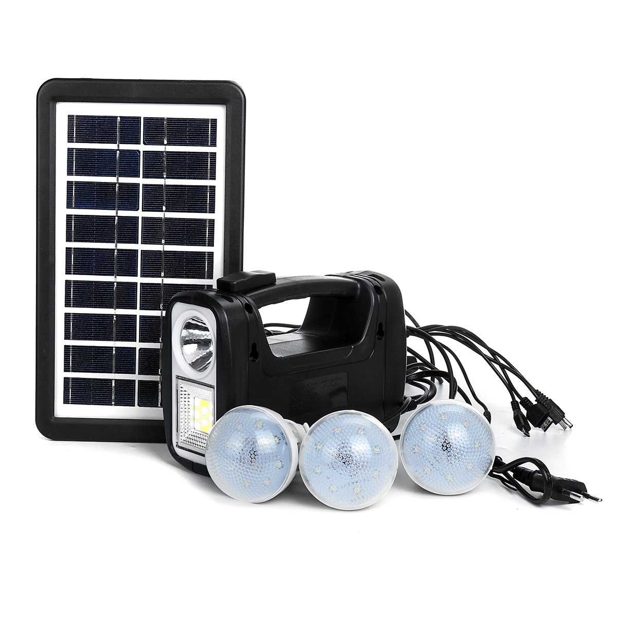 

Portable Solar Generator 3W/9V Solar Panel Solar Powered System 3W Electric Light USB for Camping Fishing Emergency Power Source