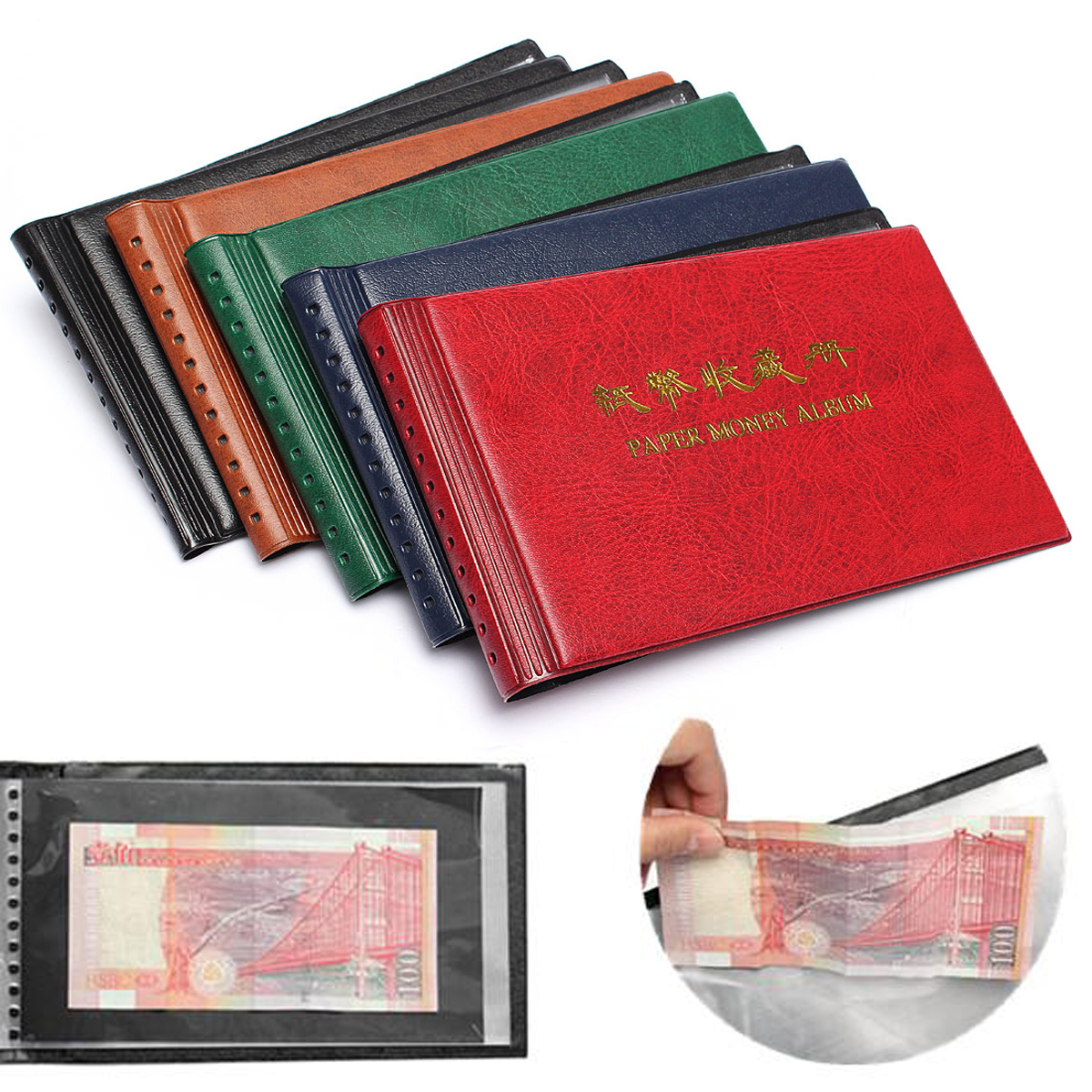 

Paper Money Currency Banknote Holder Collection Storage Photo Album Collecting 20 Note Storage Baskets
