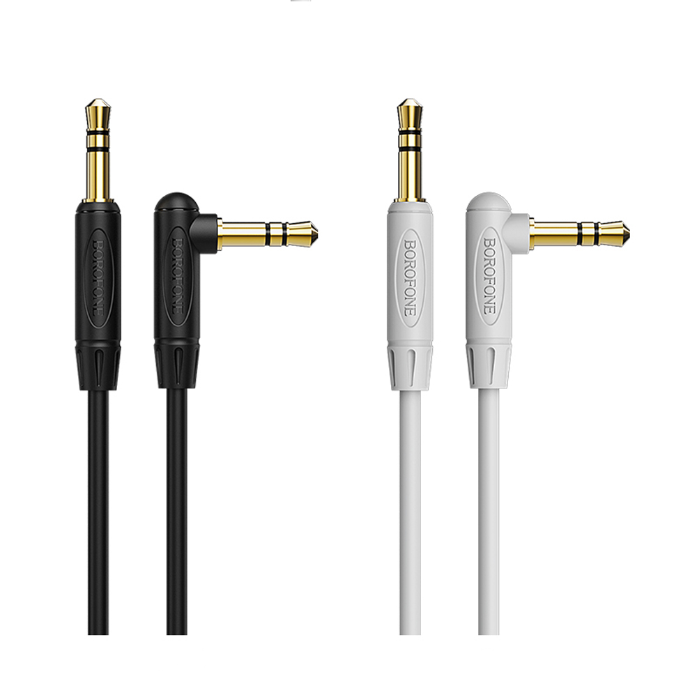 

BOROFONE 3.5mm Male to Male 90 Degree Right Angle Audio AUX Data Cable For iPhone X 8Plus Oneplus 6T 7 Pro