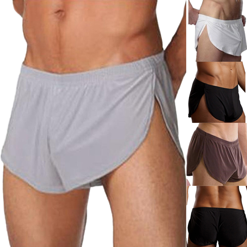 

Men's Ice Silk Boxer Briefs Underwear Shorts Trunks Pouch Bulge Underpants Trunk