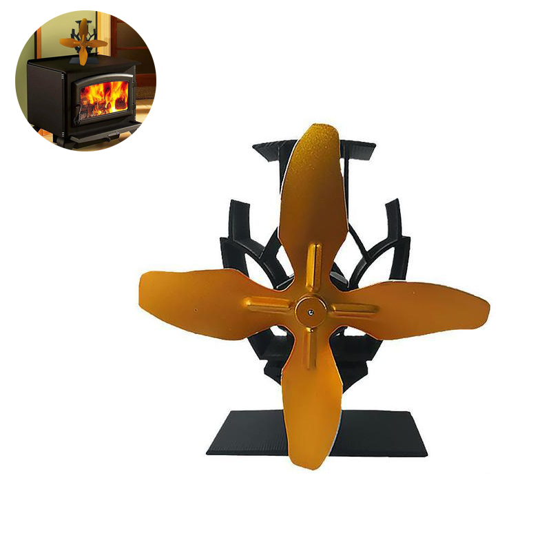 

IPRee® 4 Лопасти Вентилятор для камина 55-300 ℃ Тепловая тепловая мощность Вентилятор для дровяной печи Вентилятор для г