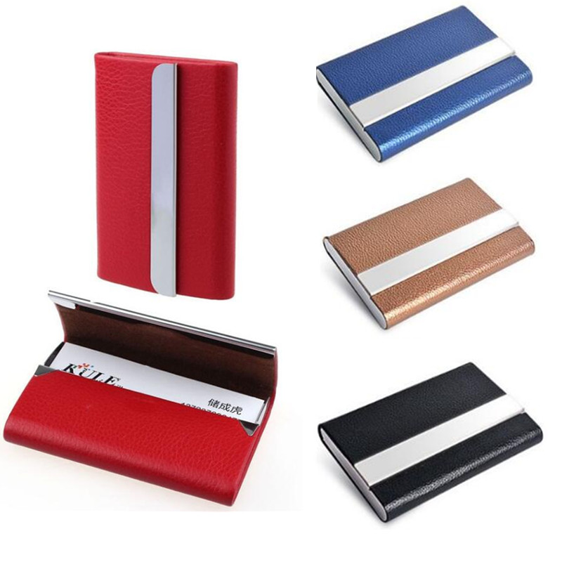 

IPRee® Ultra-thin Minimalist PU Wallets Stainless Steel Metal Card HolderPortable ID Card Storage Box for Men