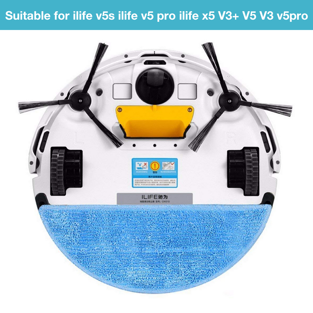 Premium ILIFE Accessories Vacuum Cleaner 25PCS Cloth Mop Vacuum Cleaner Replacement for ILIFE Robot V3 V3 V5 V5S V5S Pro (10 Brushes + 5 Sponge + 5 Filter Cloths + 5 Fasteners) 3